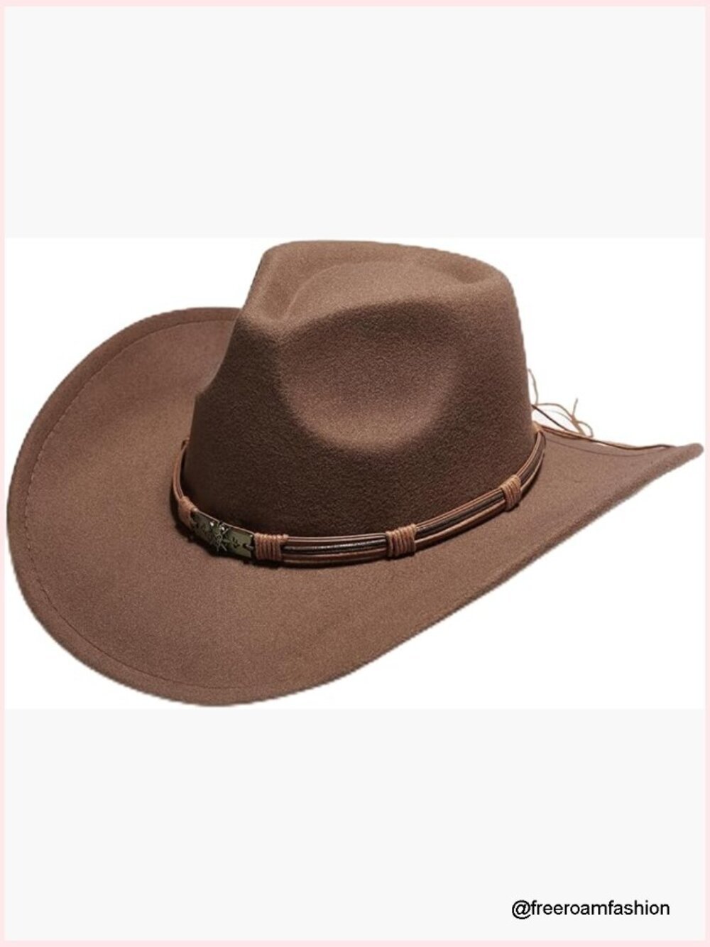 Classic Western Cowboy Hat Wide Brim Felt Decorative Band Women's Fedora